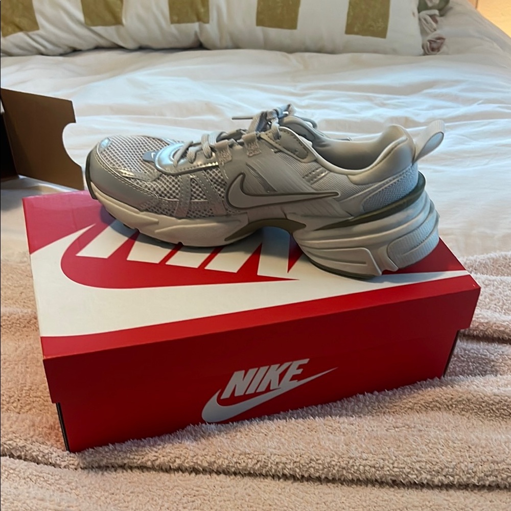 Nike V2K Run Sneakers - Photon Dust and Silver